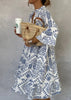 Heli | Blue V-Neck Mini Dress with Sleeves