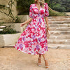 Janella | Elegant Midi Dress with V-Neck