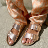 Polla | Suede Sandals with Double Straps