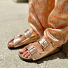 Polla | Suede Sandals with Double Straps