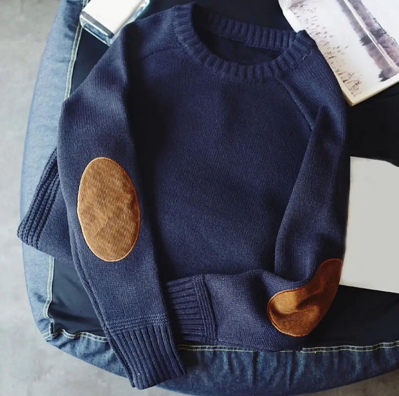Morgan™ - Luxury men's jumper - Navy blue / S