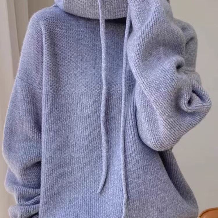 Lina™ | Cosy knitted hoodie - Green / One size fits all