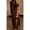 Elysia™ | Elegant maxi dress - Brown / S