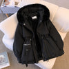Dalia™ - Elegant winter coat with faux fur - Black / XS