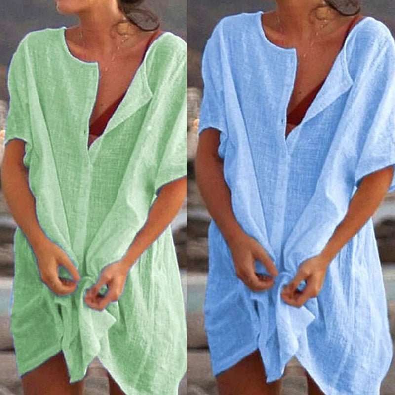 Joey | Simple Long Shirt in Cotton and Linen for Women