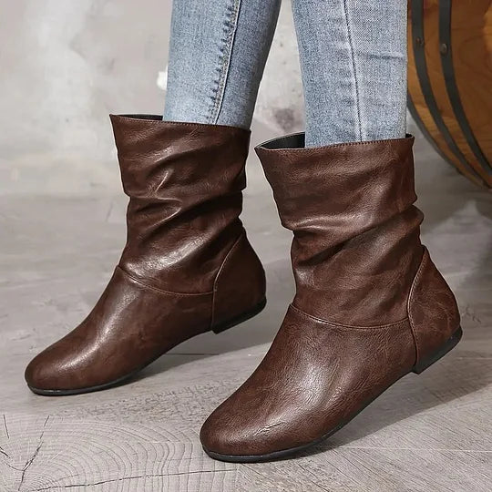 Delia™ - Exclusive leather boots - Coffee / 36