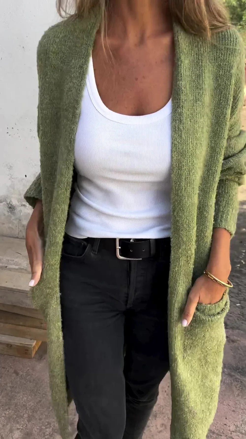 Helena™ | Cosy knitted coat - Kläder och Accessoarer - Green / S