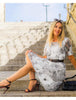 Kali | Elegant Crew Neck Midi Dress