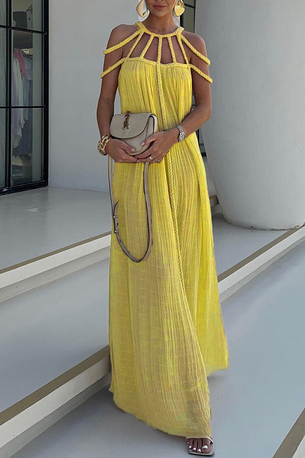 Heidi | Modern Maxi Dress with Draping and Braids