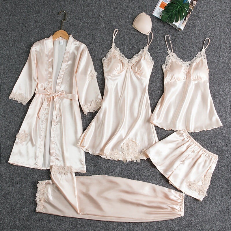 Rowena | Ice Silk Nightgown for Women in a 5-Pack