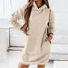 Jasmin™ - Fashionable hooded dress - Dresses - Beige / S
