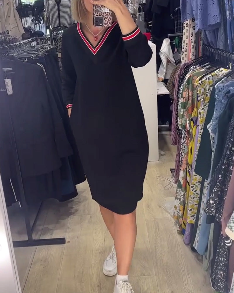Elisa | Elegant V-neck dress with pockets