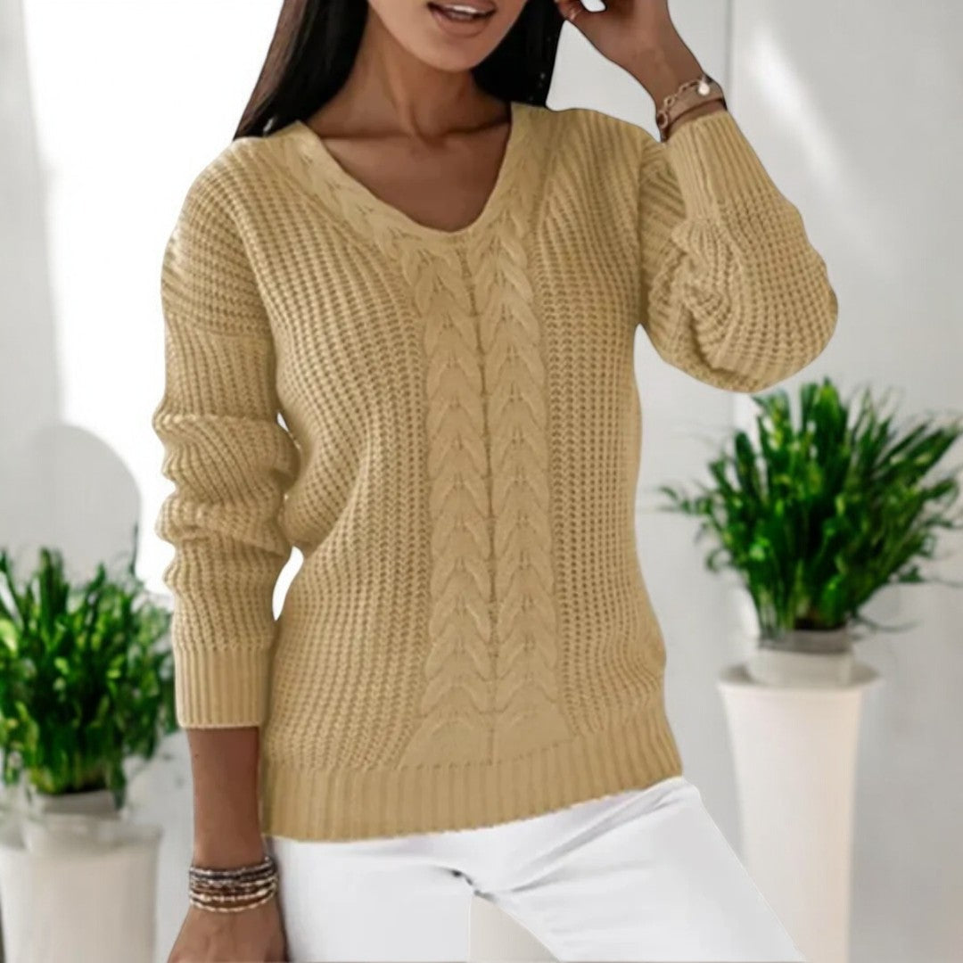 Freya™ | Scandi knitted jumper - 2408-R - Apricot / S