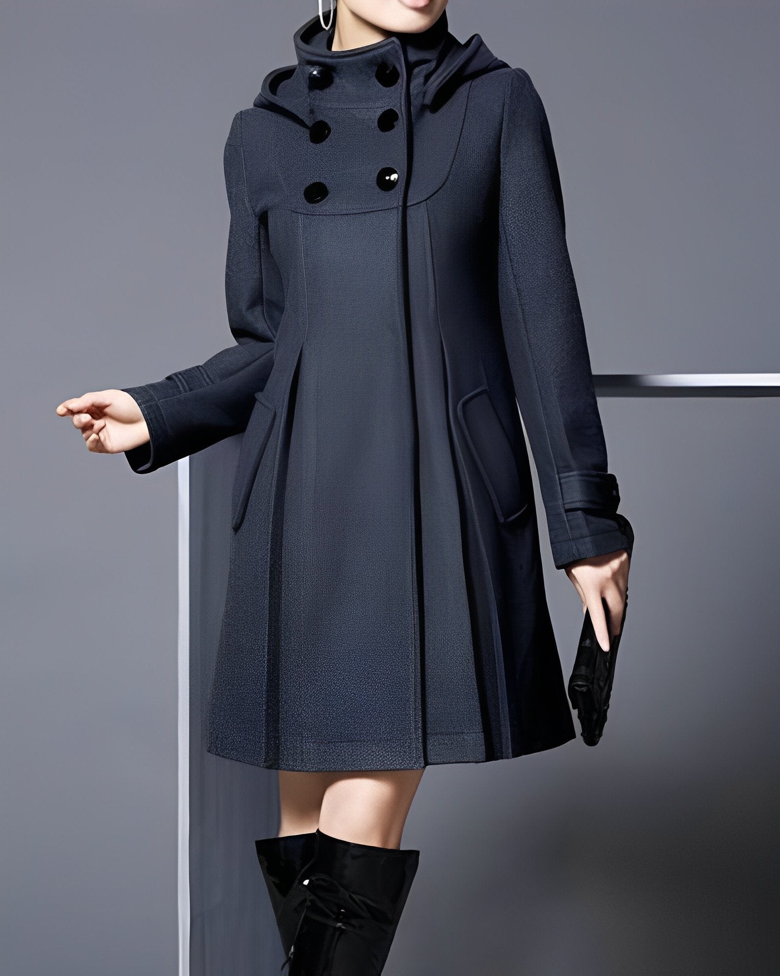 Amelia™ | Classic wool coat - Black / S
