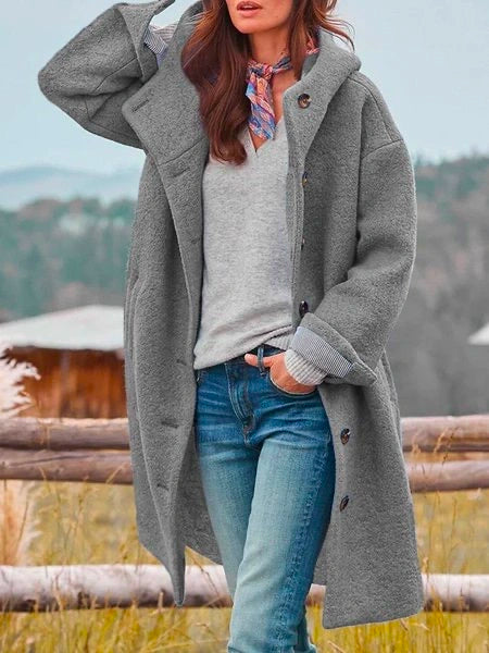 Leonie™ | Warm cuddly coat - Grey / S