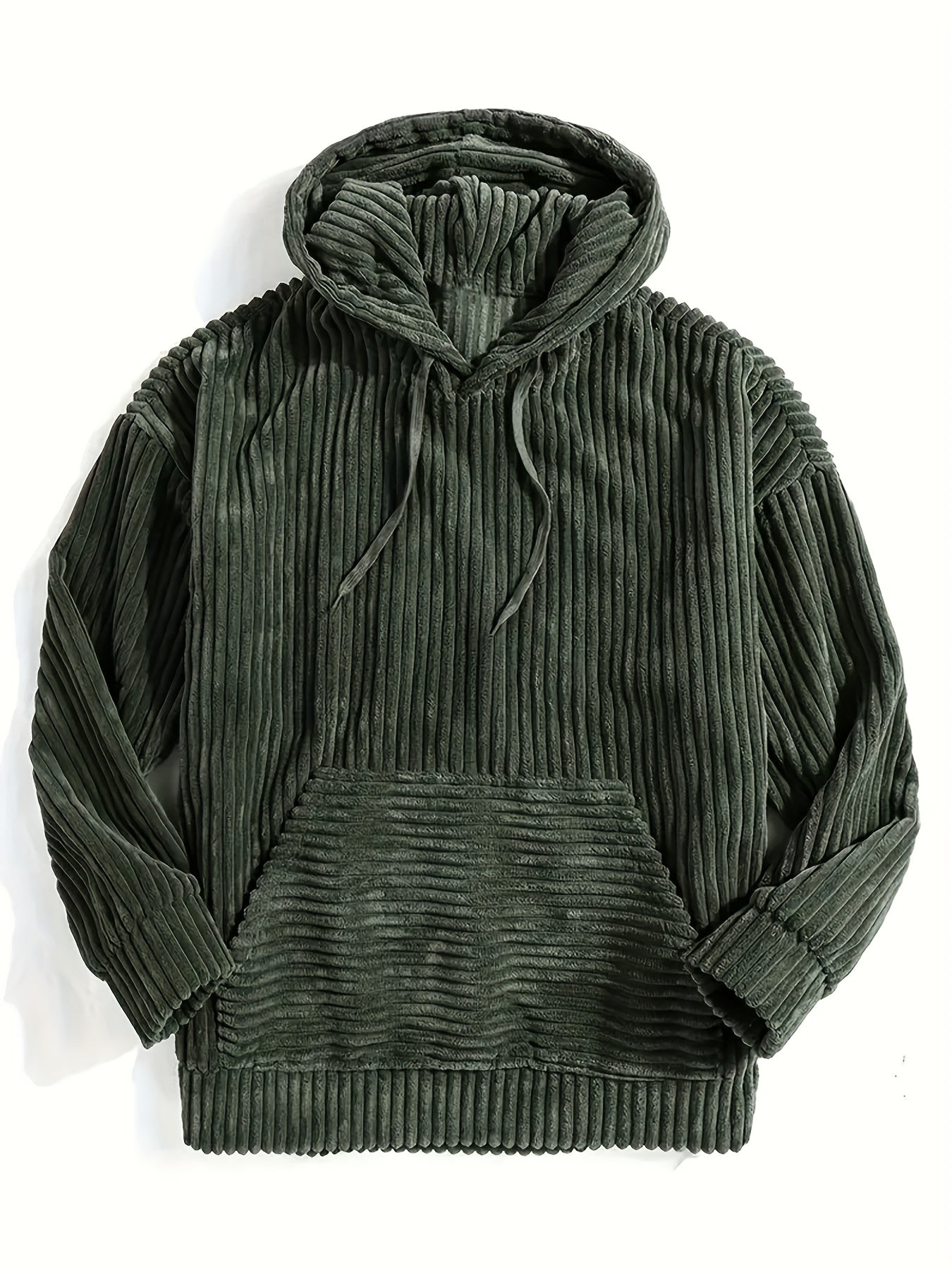 BRAM | PULLOVER WITH CORD HOOD - Olive green / S