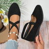 Kelle | Wedge Ballet Flats with Criss-Cross Straps