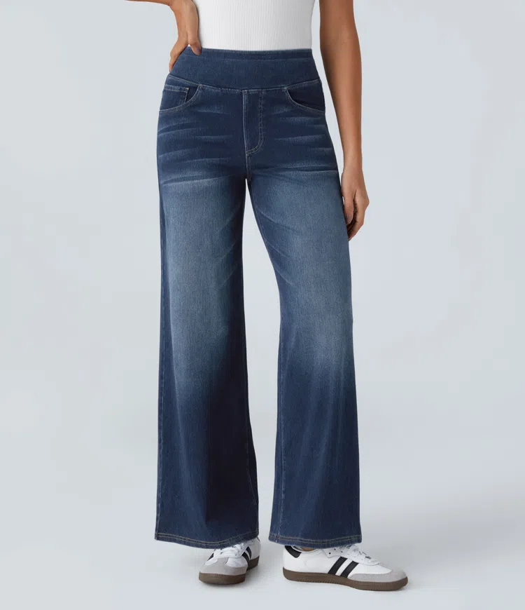 Mel™ | High-Waist Comfort Jeans | SALE! - Blue-grey denim / S