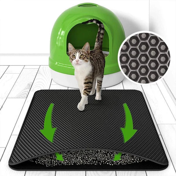 HoneycombMat™ | Luxurious honeycomb cat litter mat | 50% OFF TODAY! - New Arrivals - Black / S (30x30 cm)