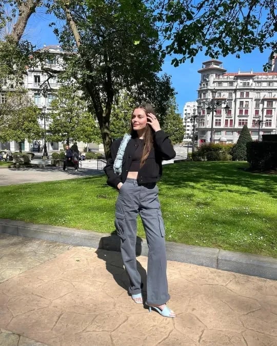 Freya™ | Fashionable cargo trousers - BLUE / S