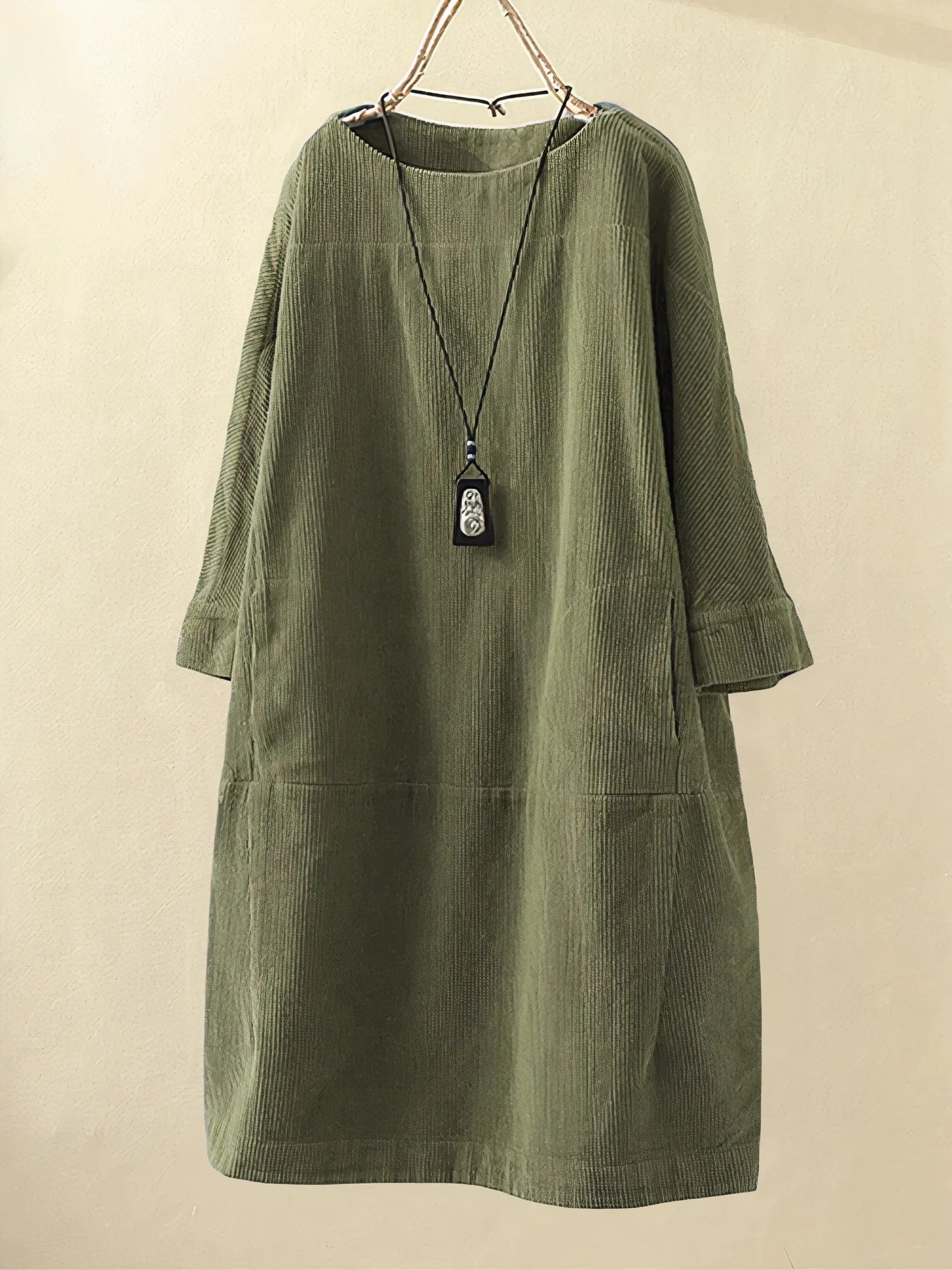 Jinx | Elegant Høstkjole - Army green / S