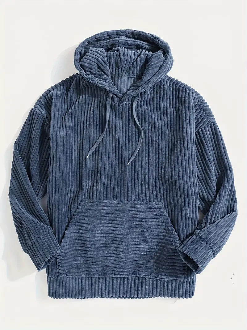 BRAM | PULLOVER WITH CORD HOOD - Blue / S