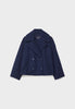 Vespera™ - Short-cut wool coat for women - Navy blue / XS