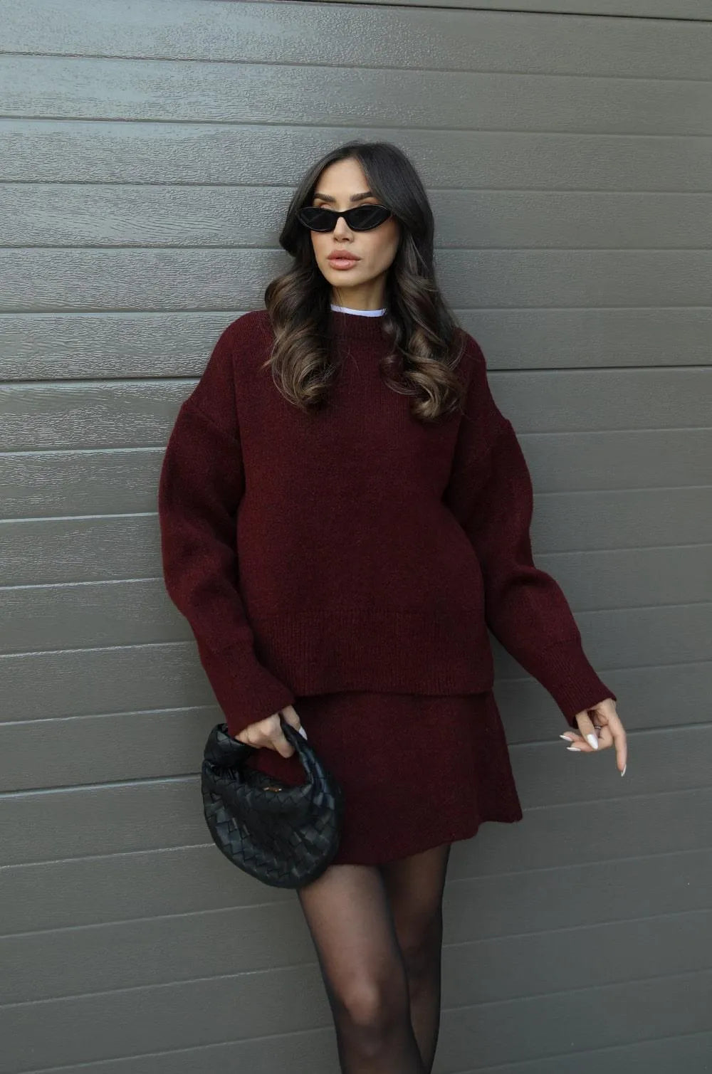 Melora™ - Fashionable two-piece set - Suits - Burgundy / S