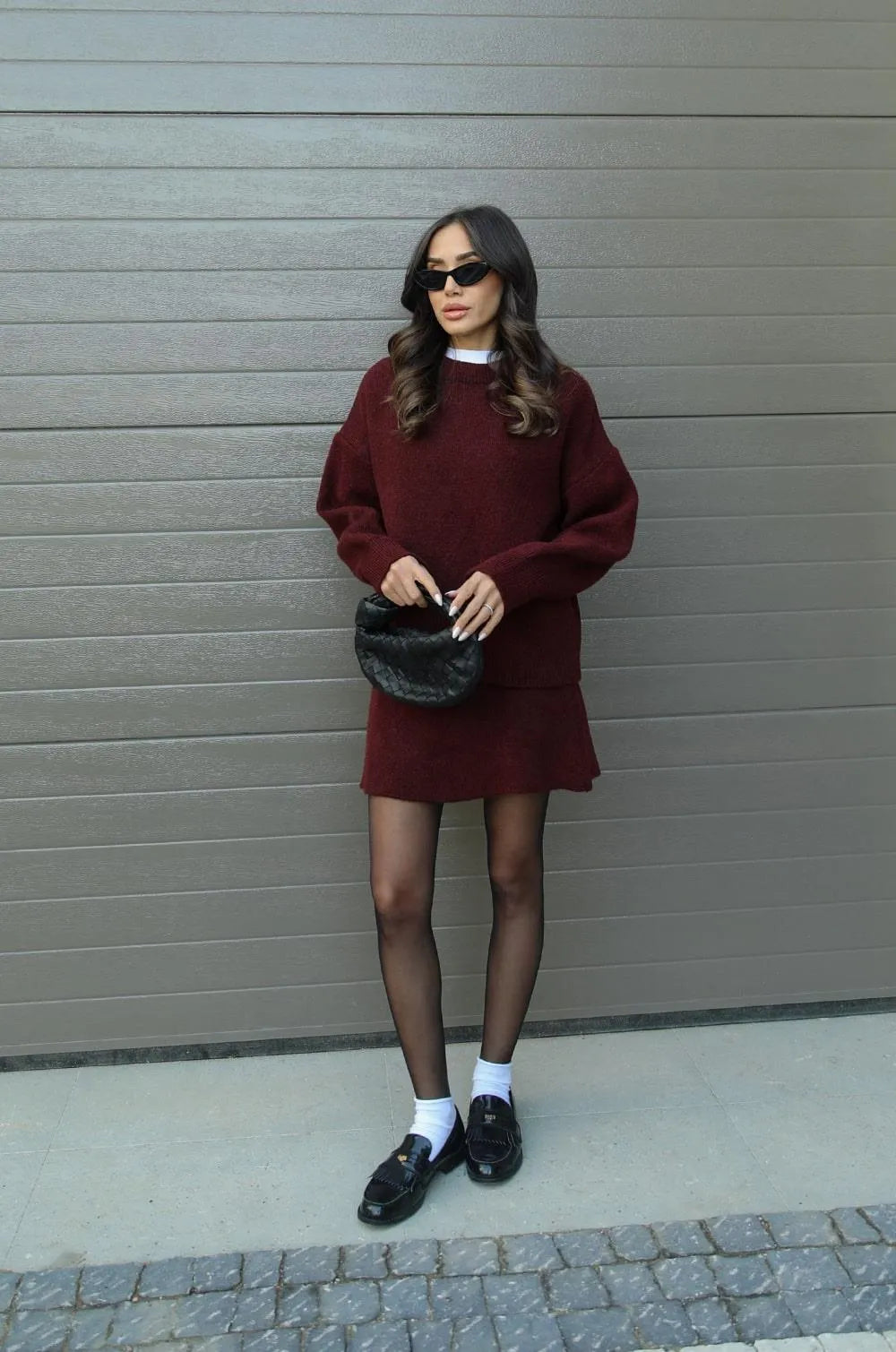 Melora™ - Fashionable two-piece set - Suits - Burgundy / S