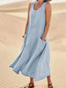Yasmi | Loose-Fit Sleeveless Linen Dress