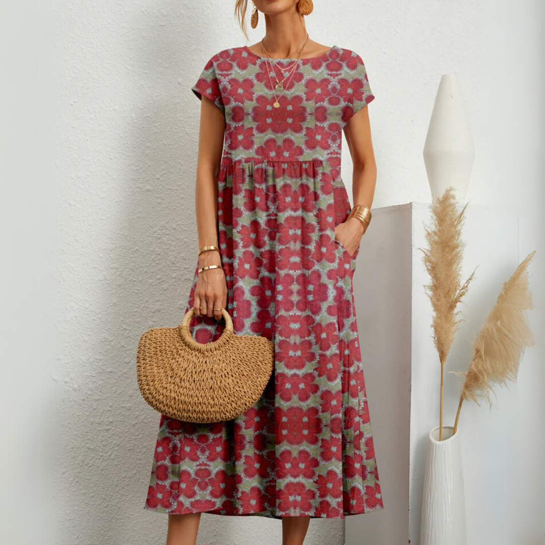 Esti | Floral Midi Dress in Boho Style
