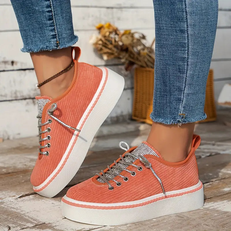 Kira™ | Sporty-elegant women's sneakers - Orange / 36