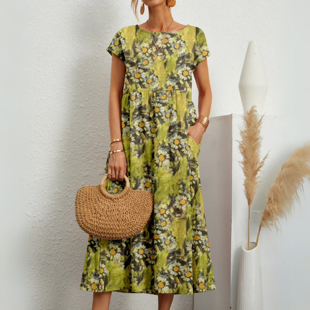 Esti | Floral Midi Dress in Boho Style