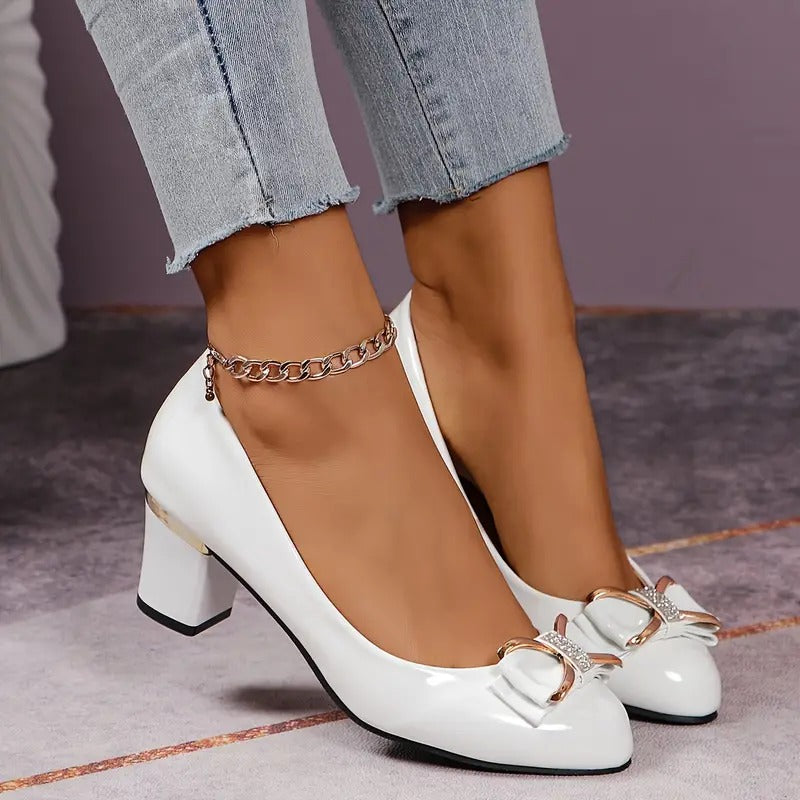 Mathilda | Elegant High Heels with Crystals and Delicate Bow