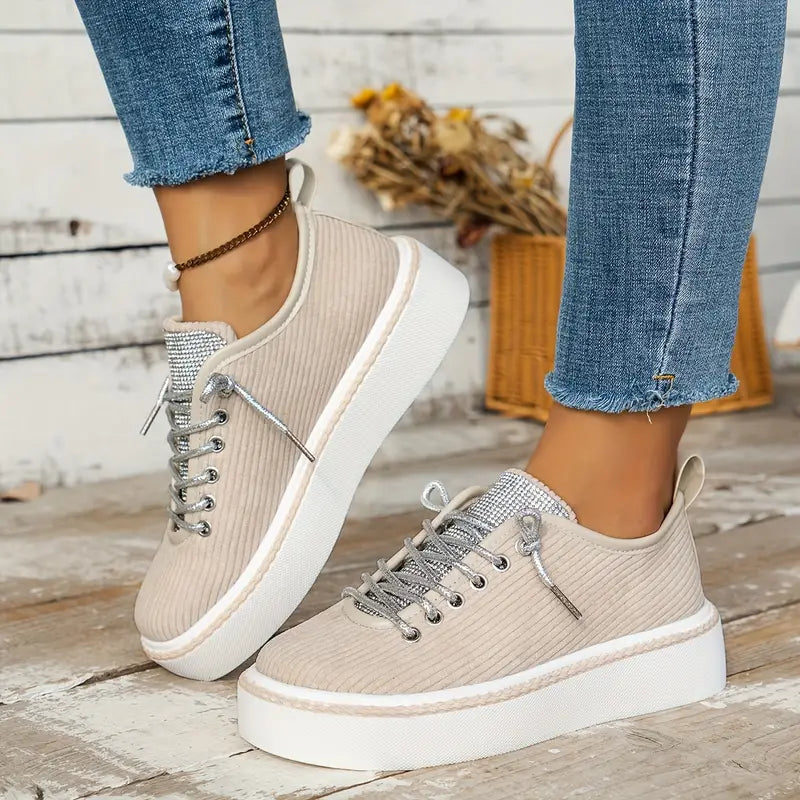 Kira™ | Sporty-elegant women's sneakers - Beige / 36