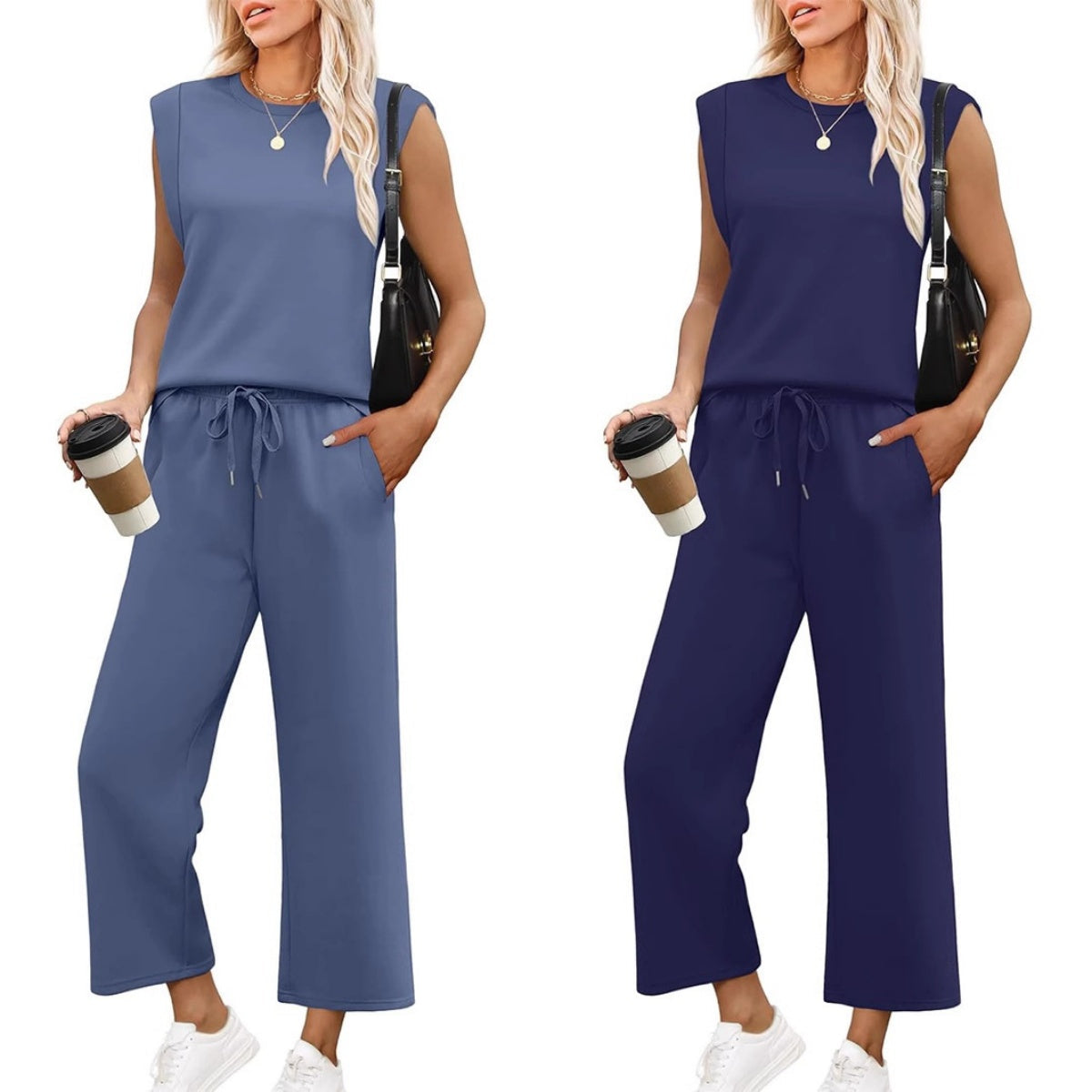 Larra | Casual Two-Piece Set with Short Sleeve and Wide Leg