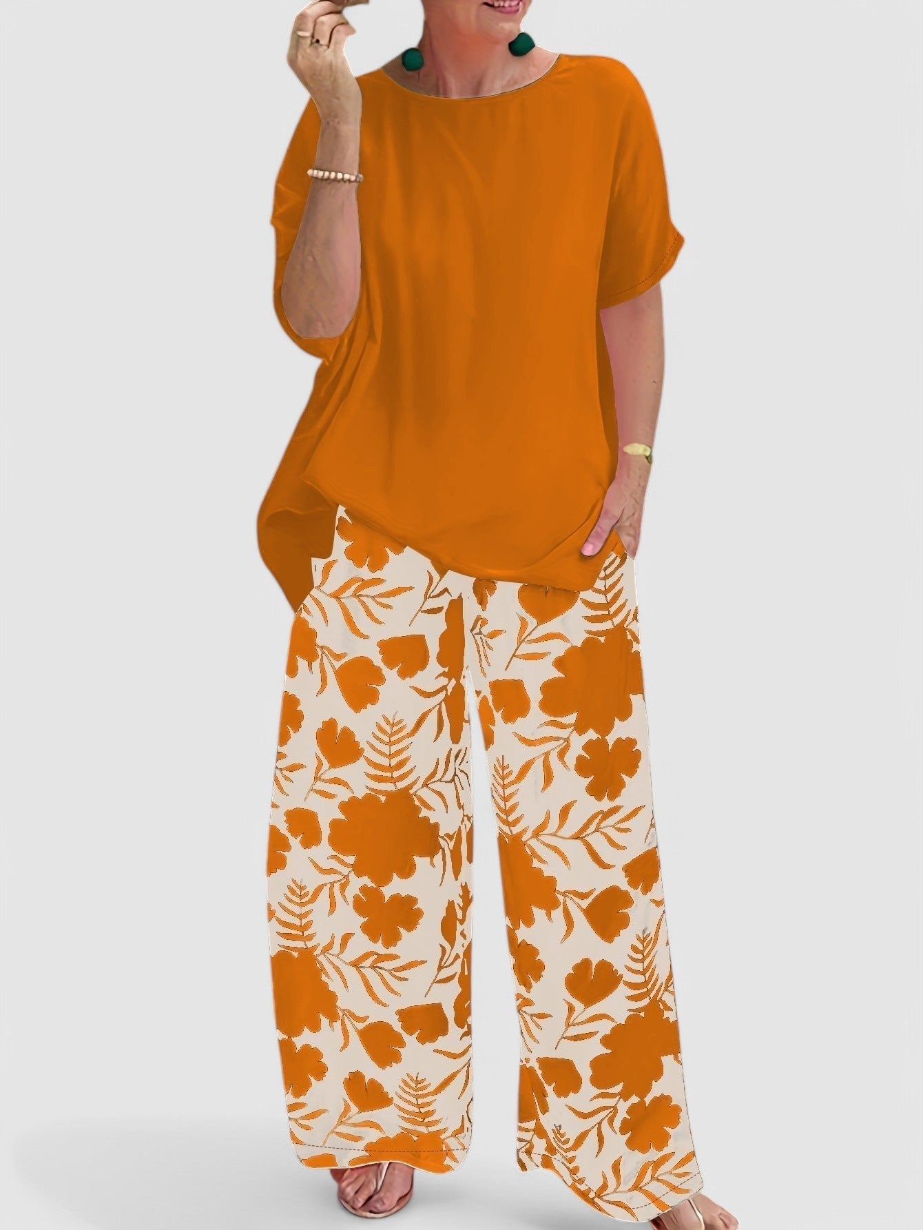Viki | Floral set for women - top & bottom