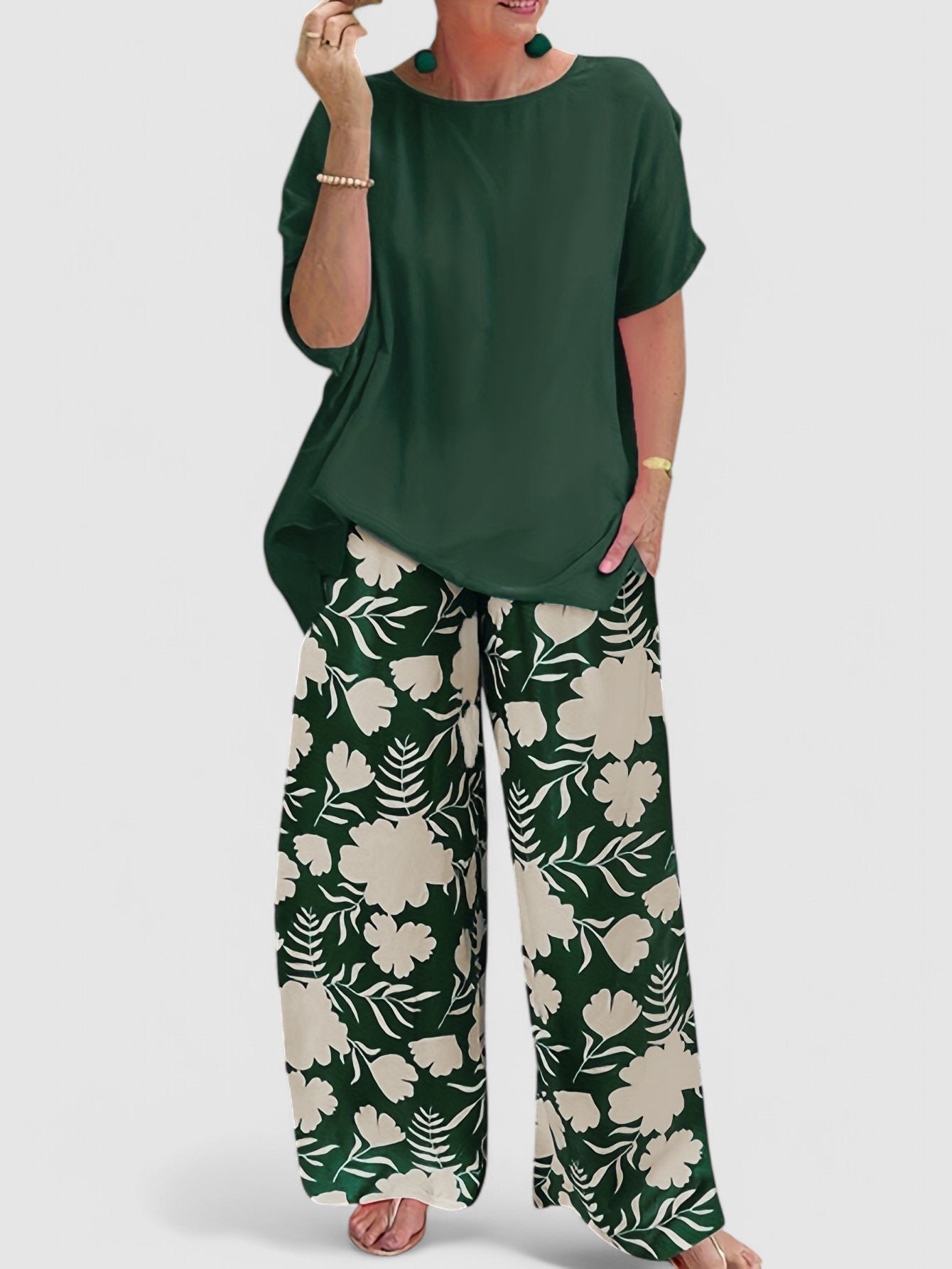 Viki | Floral set for women - top & bottom
