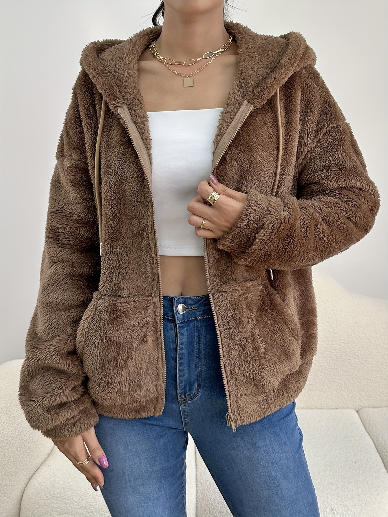 Teddy jacket | stylish and warm - S