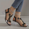 Rose | Women's Sandals with block heels and floral crystals