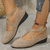 Kelle | Wedge Ballet Flats with Criss-Cross Straps