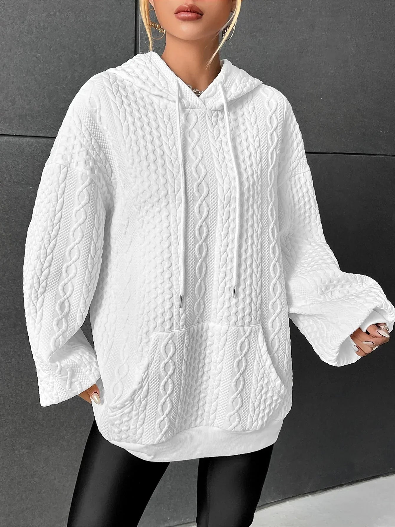 Malina™ | Cosy hoodie with drawstring - White / M