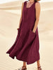 Yasmi | Loose-Fit Sleeveless Linen Dress