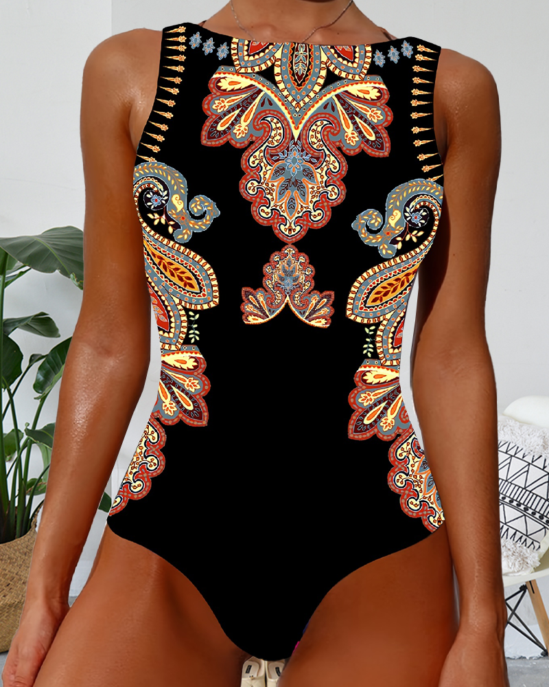 Jazz | Paisley Sleeveless One-Piece Swimsuit