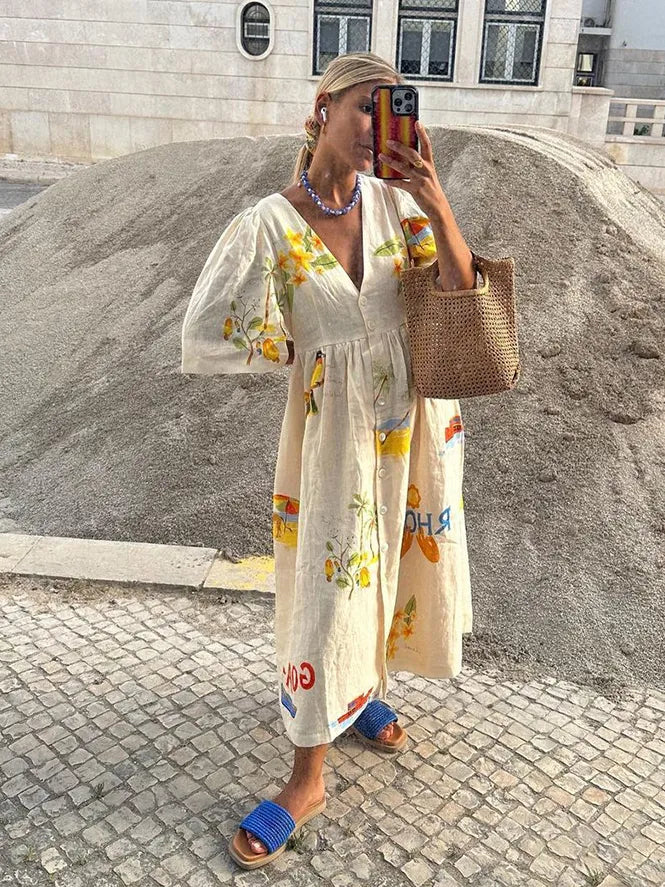 Lydia | Trendy midi dress with floral print
