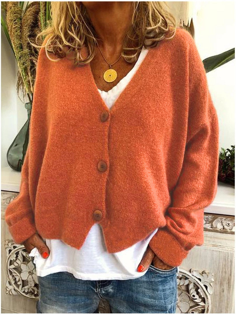 Selina™ | Chic cardigan for women - Orange / S