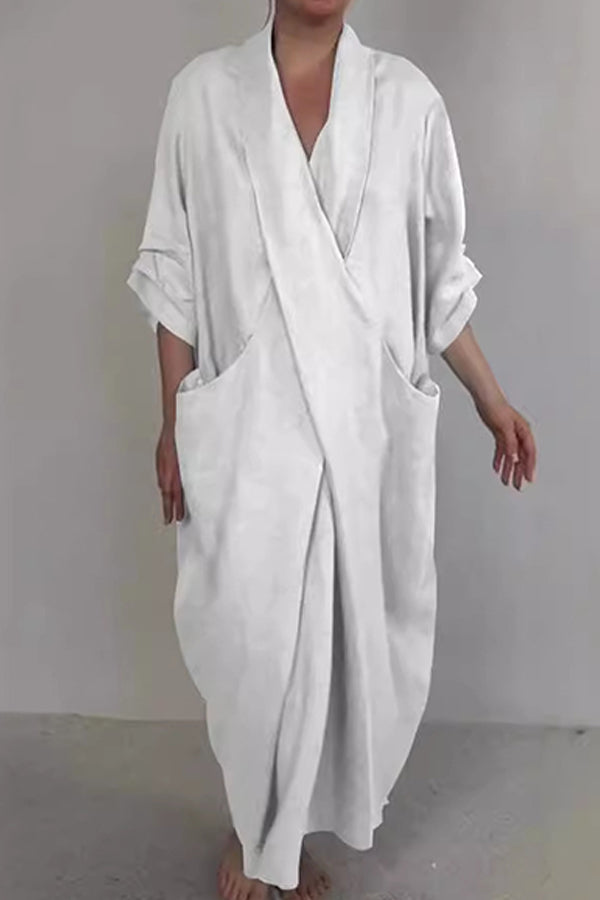 Aiya | Elegant Minimalist Dress with Pocket and V-Neck