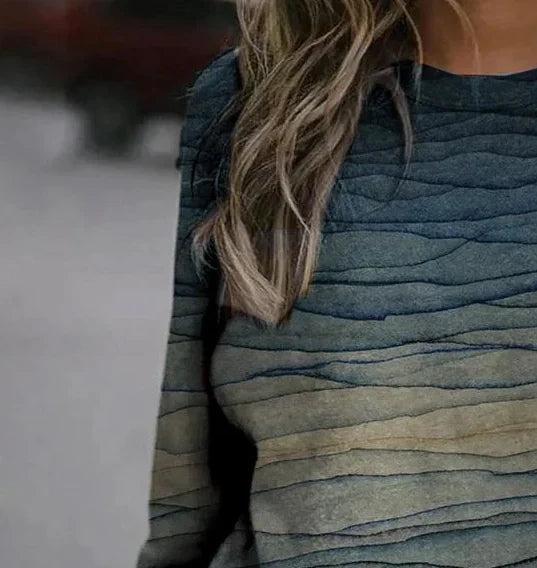 Juliana | Trendy Wave Pattern Sweatshirt for Women