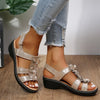 Jovi | Women's Flat Sandals with Ruffled Flower