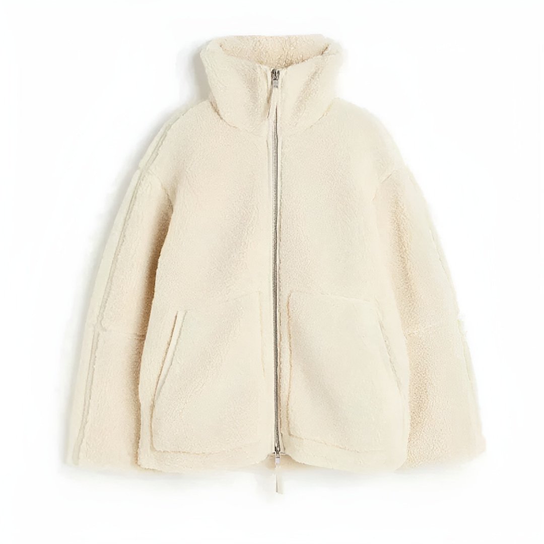 Katharina | Stylish fleece jacket - Beige / S
